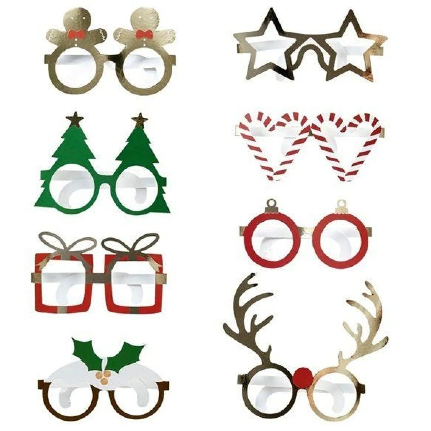 Novelty Fun Paper Glasses (8Pk)<Party Delights Sale