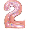 Party Delights Number 2 Glitter Rose Gold Foil Balloon - 40"< Number Balloons