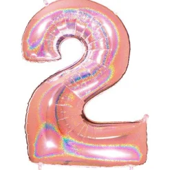 Party Delights Number 2 Glitter Rose Gold Foil Balloon - 40"< Number Balloons