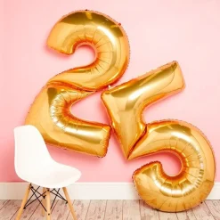 Party Delights Number 7 Gold Foil Balloon - 64"< Number Balloons