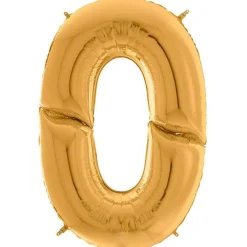Party Delights Number 0 Gold Foil Balloon - 64"< Number Balloons