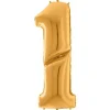 Party Delights Number 1 Gold Foil Balloon - 64"< Number Balloons