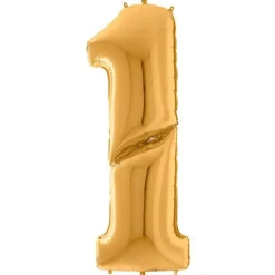 Party Delights Number 1 Gold Foil Balloon - 64"< Number Balloons