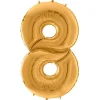 Party Delights Number 8 Gold Foil Balloon - 64"< Number Balloons