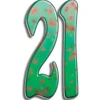 Party Delights Number 21 Green Cardboard Cutout - 169Cm X 91Cm< Cardboard Cut Outs