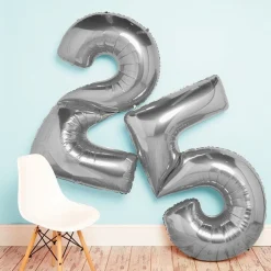 Party Delights Number 8 Silver Foil Balloon - 64"< Number Balloons