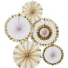 Party Delights Oh Baby Gold Foiled Fan Decorations (5Pk)< Hanging Decorations