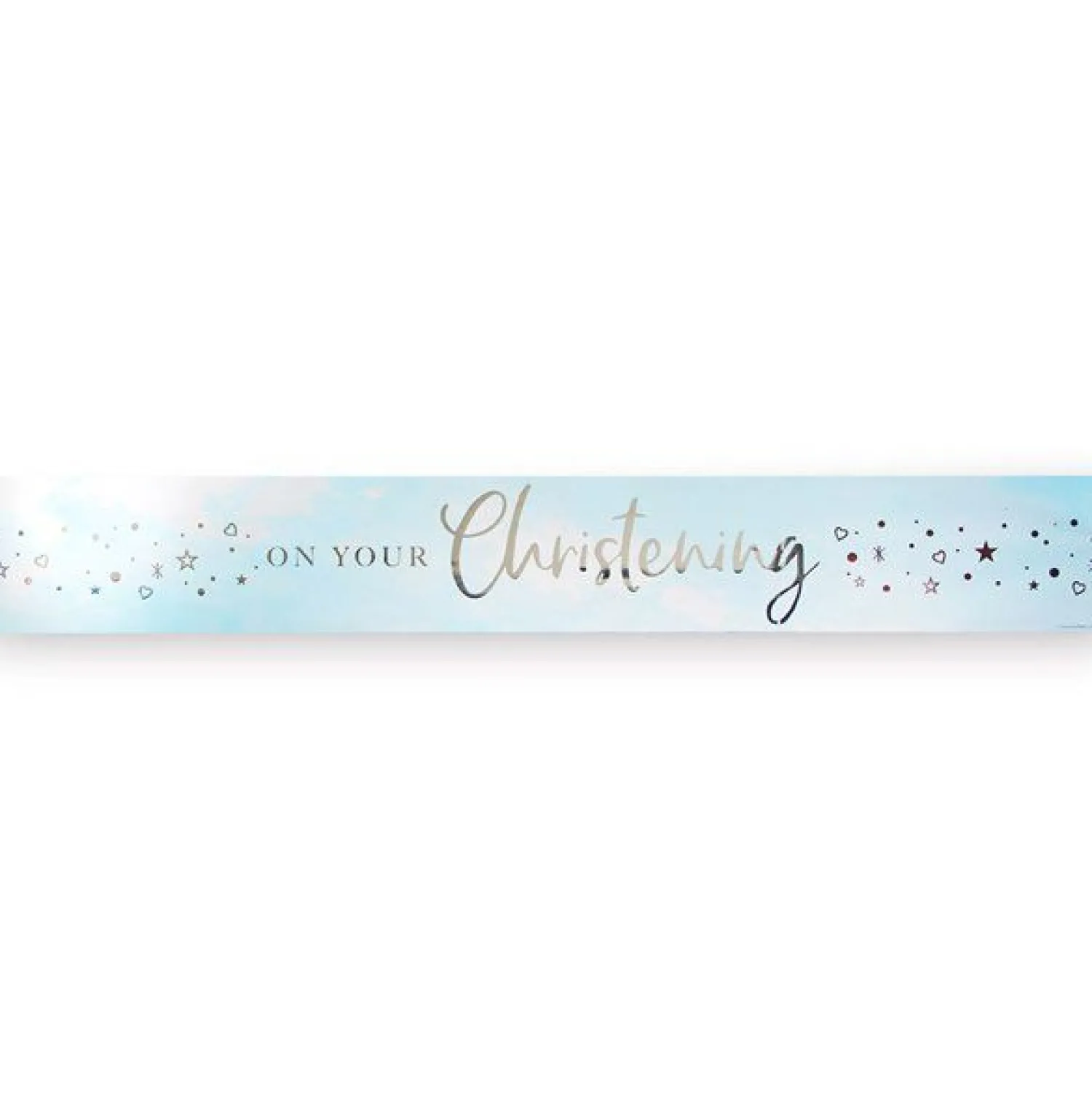 Party Delights On Your Christening Blue Foil Banner - 2.74M< Banners
