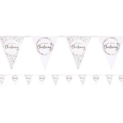 Party Delights On Your Christening Pink Paper Bunting - 3.7M< Bunting