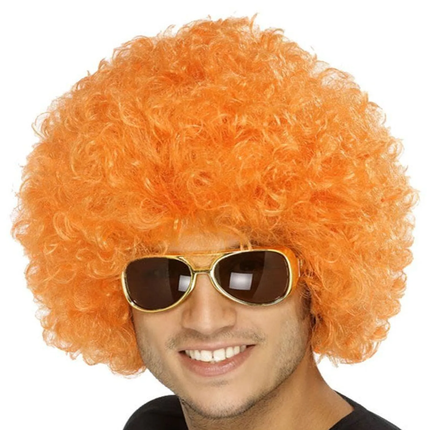 Party Delights Orange Afro Wig< Wigs