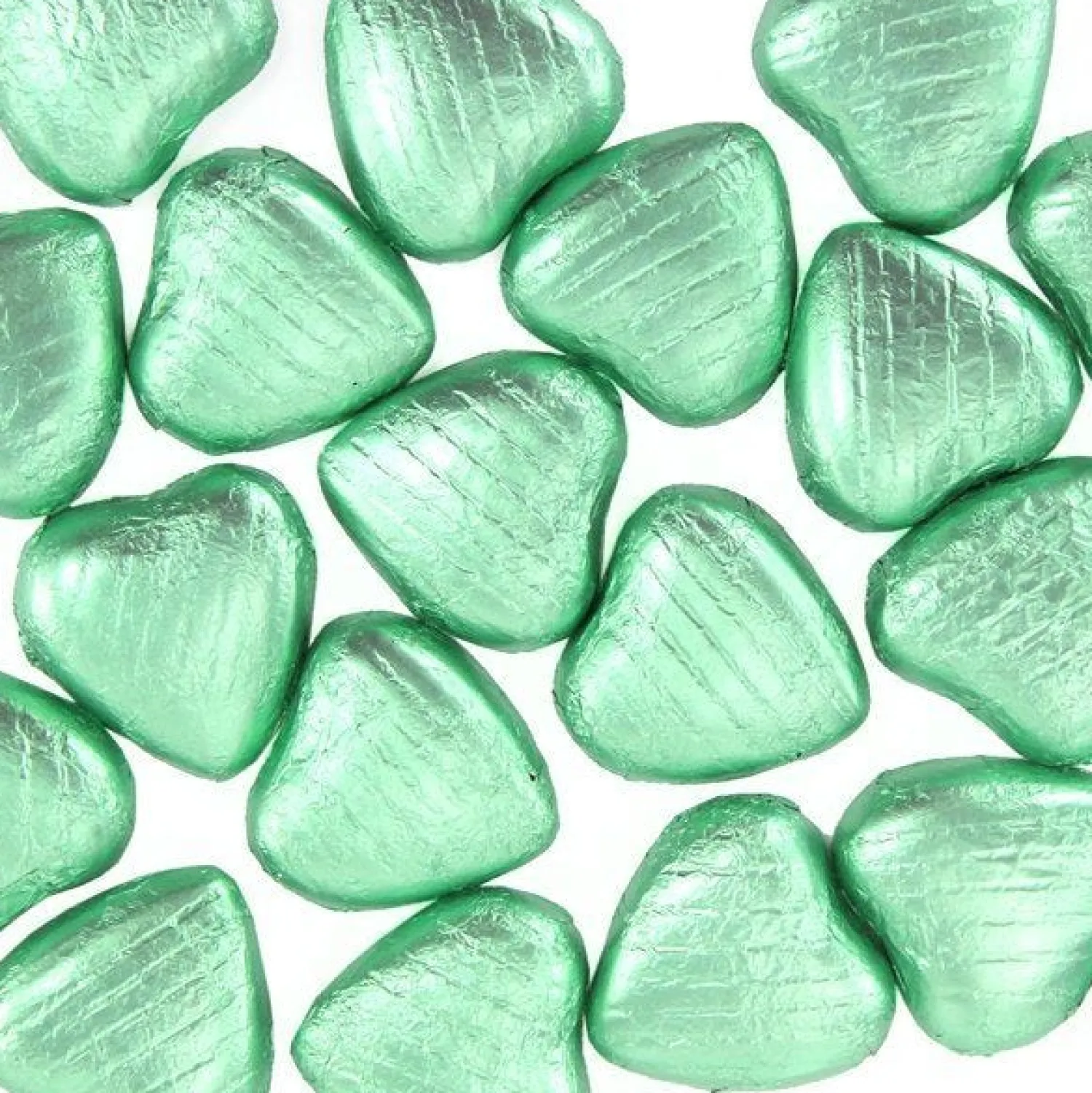 Party Delights Pale Green Foil Chocolate Hearts X20< Chocolates