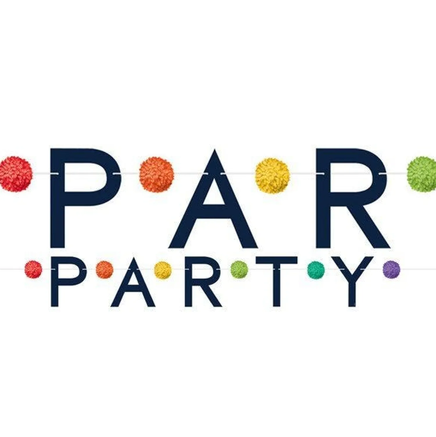Party Delights Party Letter Banner With Pom Poms - 1.9M< Banners