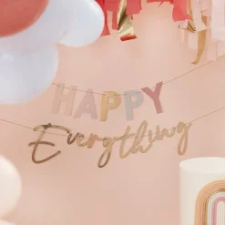 Party Delights Pastel And Gold Happy Everything Party Bunting< Bunting