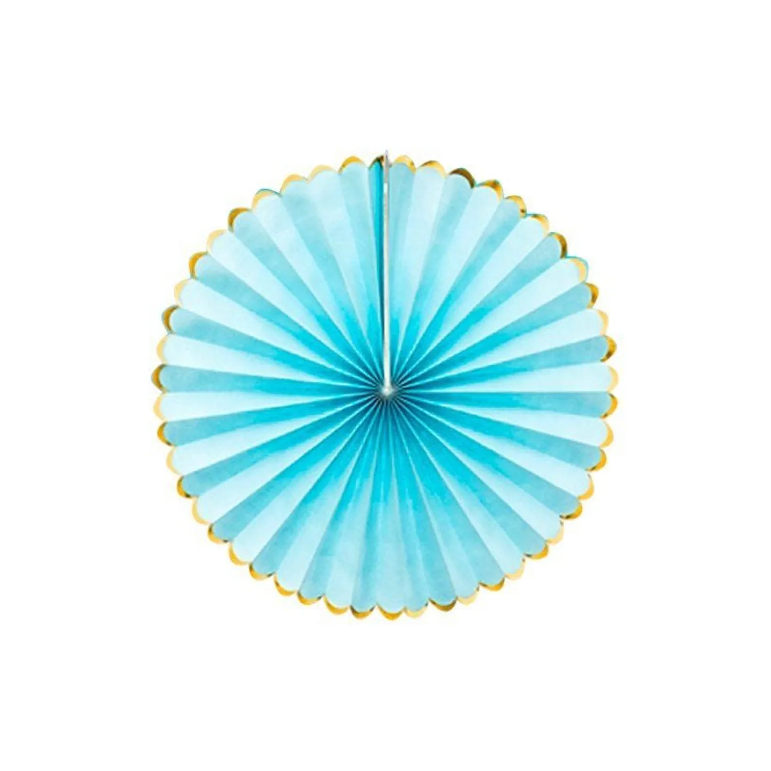 Party Delights Pastel Blue & Gold Paper Fans (3Pk)< Hanging Decorations