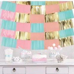 Party Delights Pastel Foil Decorative Hanging Backdrop (9Pk)< Party Backdrops