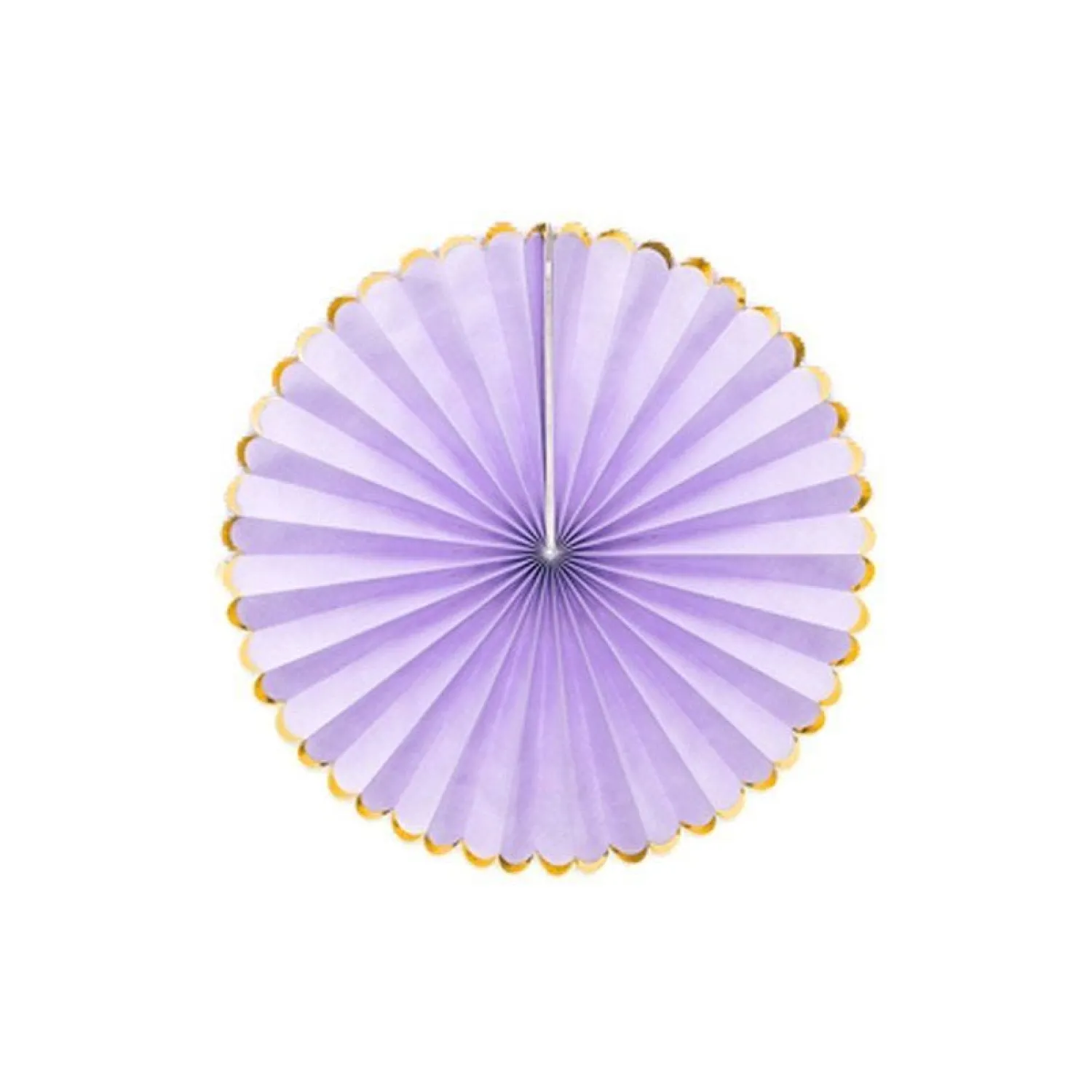 Party Delights Pastel Lilac & Gold Paper Fans (3Pk)< Hanging Decorations