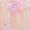 Party Delights Pastel, Pearl & Ivory Balloon Arch With Streamers - 50 Balloons< Arches & Clouds