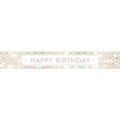 Party Delights Pastel Pink Happy Birthday Paper Banners - 1M (3Pk)< Banners