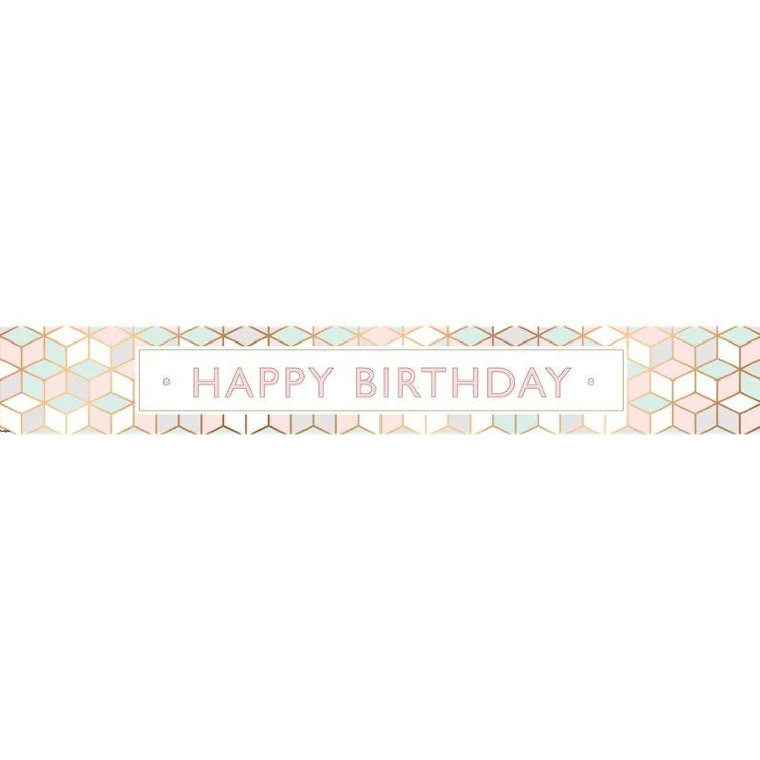 Party Delights Pastel Pink Happy Birthday Paper Banners - 1M (3Pk)< Banners
