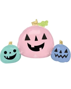 Pastel Pumpkin Trio Supershape Balloon - 35" Foil<Party Delights Sale