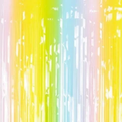 Party Delights Pastel Rainbow Backdrop Curtain - 1.9M X 1M< Party Backdrops