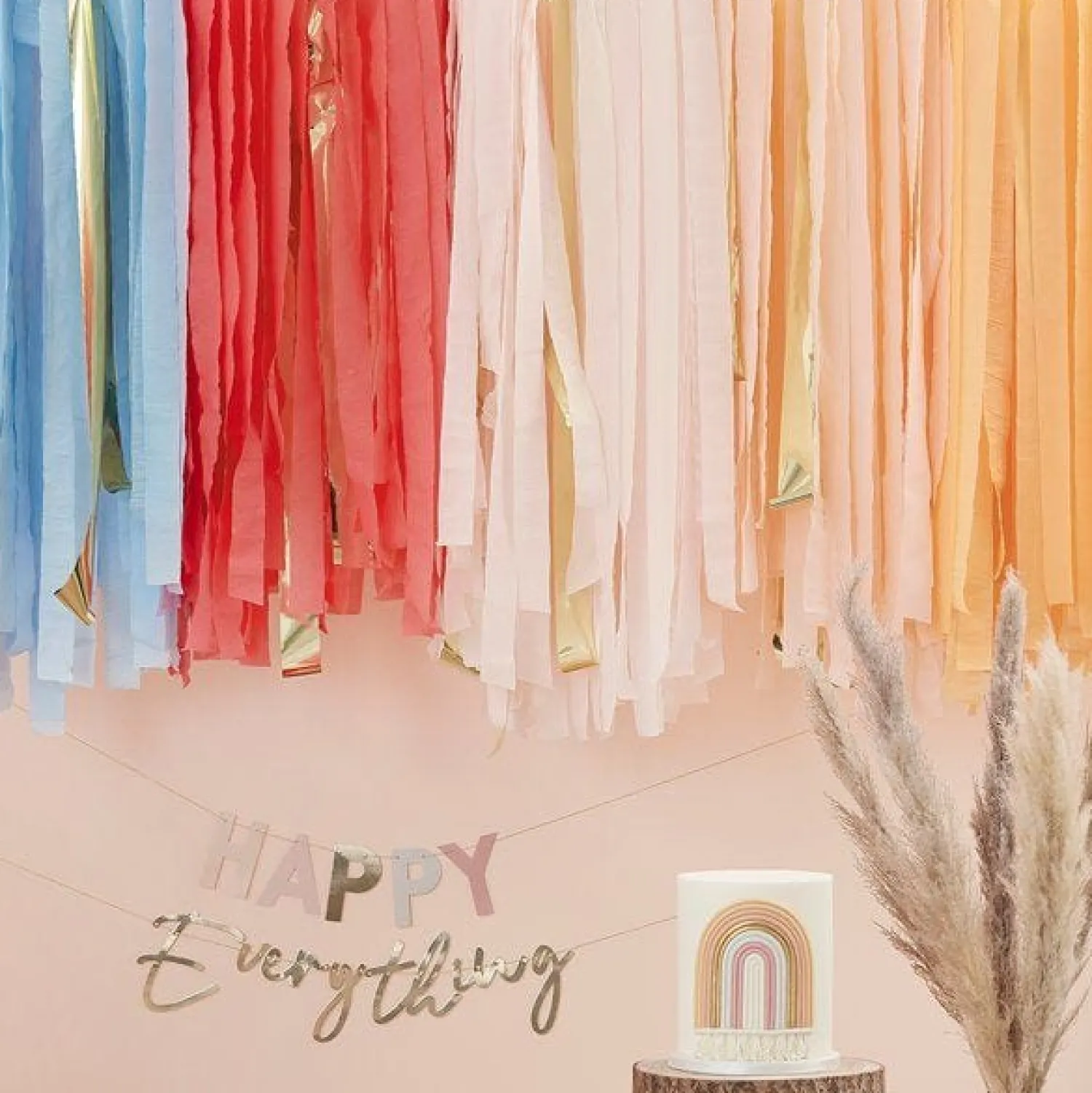 Party Delights Pastel Rainbow Ceiling Steamers< Hanging Decorations