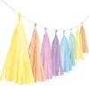 Party Delights Pastel Rainbow Tassel Garland - 3M< Hanging Decorations
