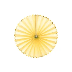 Party Delights Pastel Yellow & Gold Paper Fans (3Pk)< Hanging Decorations