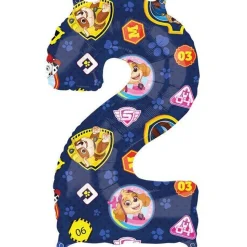 Party Delights Paw Patrol Number 2 Foil Balloon - 26"< Number Balloons