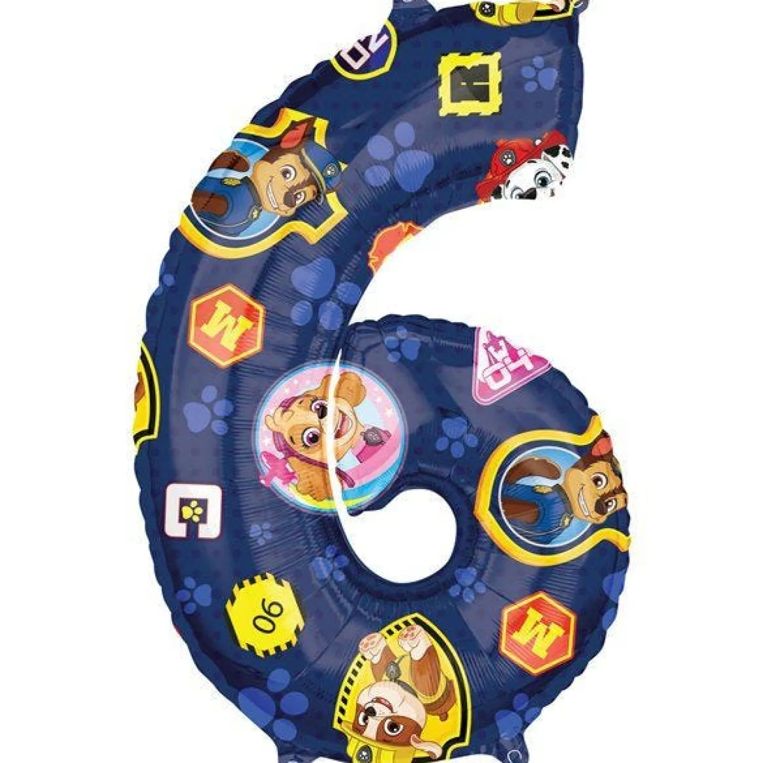 Party Delights Paw Patrol Number 6 Foil Balloon - 26"< Number Balloons