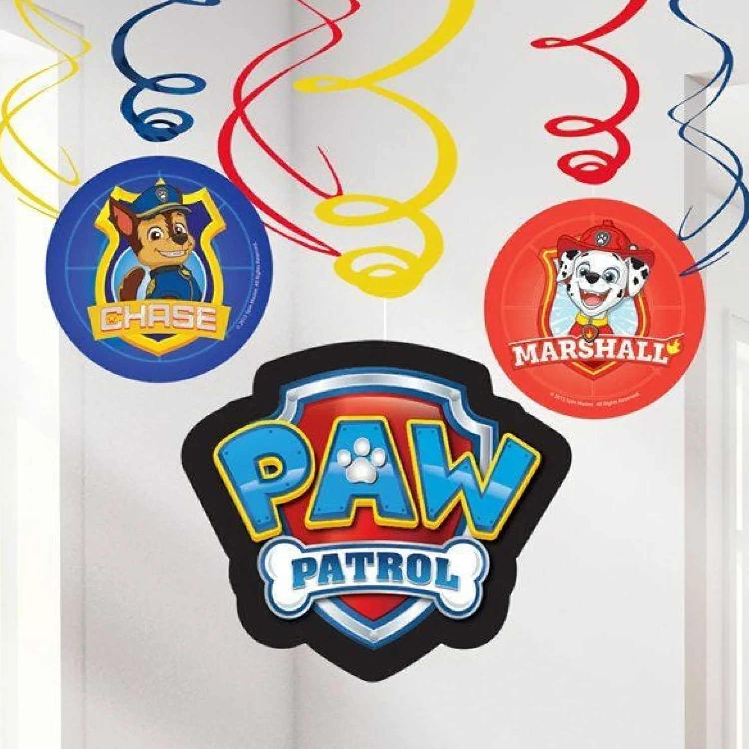 Party Delights Paw Patrol Swirl Decorations - 60Cm (6Pk)< Hanging Decorations