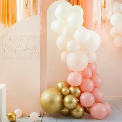 Party Delights Peach And Gold Balloon Arch - 75 Balloons< Arches & Clouds