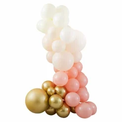 Party Delights Peach And Gold Balloon Arch - 75 Balloons< Arches & Clouds