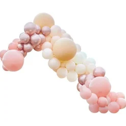 Party Delights Peach, Nude & Rose Gold Large Balloon Arch Diy Kit - 200 Balloons< Arches & Clouds