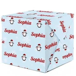 Penguin & Snowflake Christmas Personalised Wrapping Paper- 62 X 100Cm Sheet<Party Delights Outlet