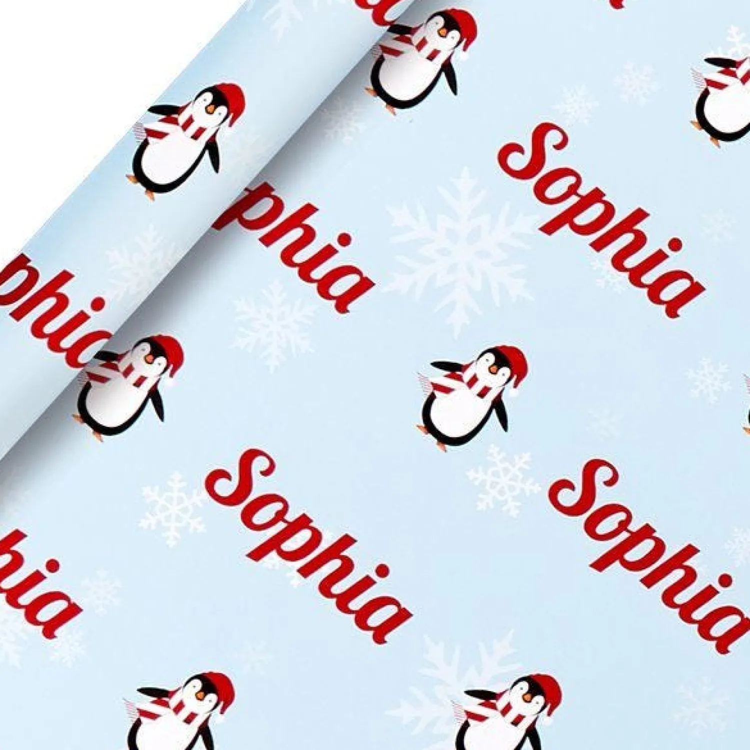 Penguin & Snowflake Christmas Personalised Wrapping Paper- 62 X 100Cm Sheet<Party Delights Outlet