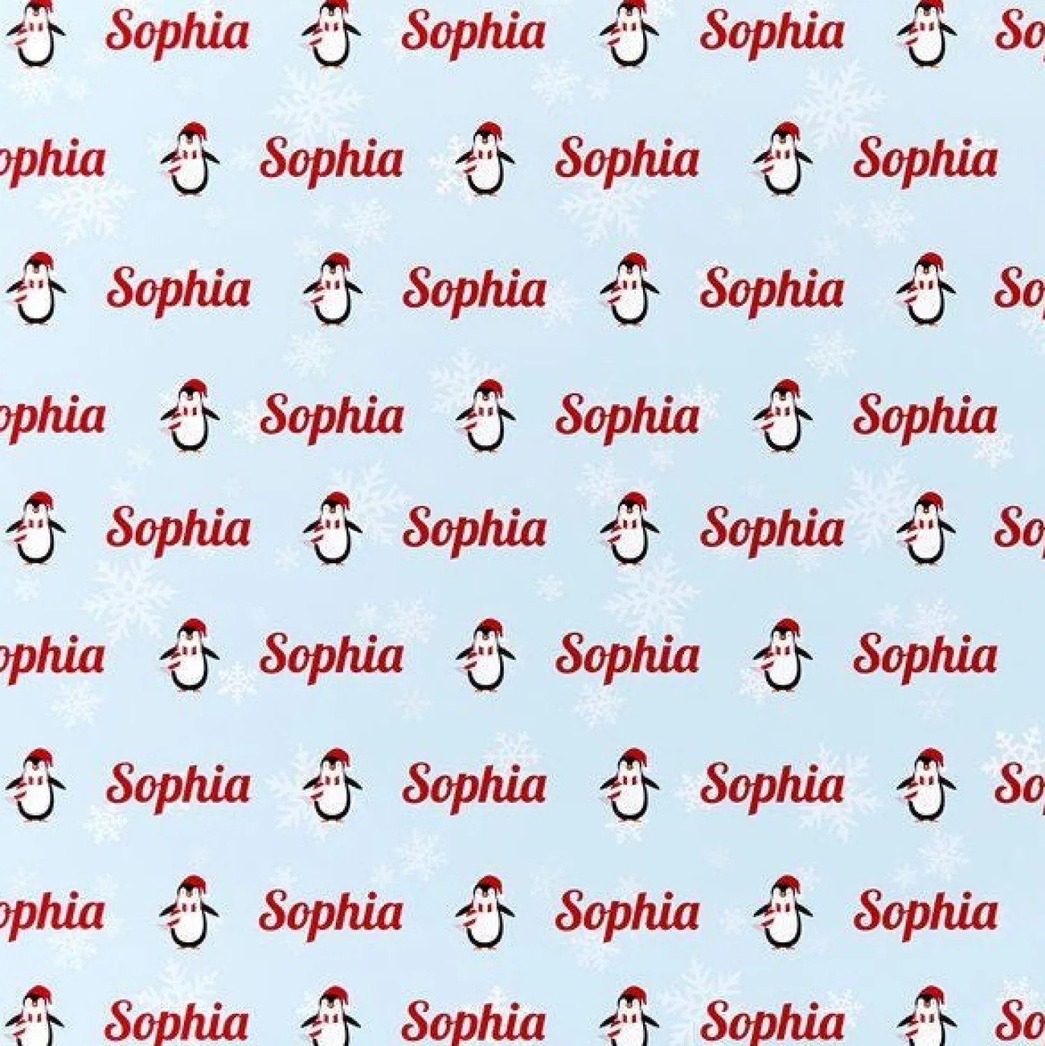 Penguin & Snowflake Christmas Personalised Wrapping Paper- 62 X 100Cm Sheet<Party Delights Outlet