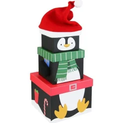Penguin Plush Stacking Boxes - 35Cm<Party Delights Online