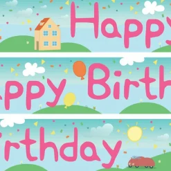 Party Delights Peppa Pig Style Paper Banners - 1M (3Pk)< Banners