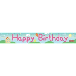 Party Delights Peppa Pig Style Paper Banners - 1M (3Pk)< Banners