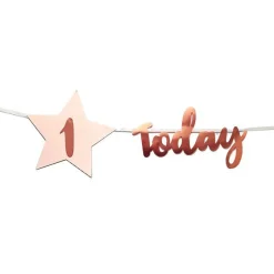 Party Delights Personalised Blush & Rose Gold 'Today' Bunting With Stickers< Bunting