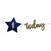 Party Delights Personalised Navy & Gold 'Today' Bunting With Stickers< Bunting