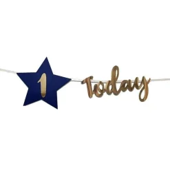 Party Delights Personalised Navy & Gold 'Today' Bunting With Stickers< Bunting