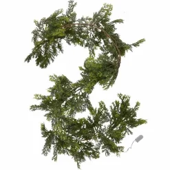 Party Delights Pine Foliage Christmas Garland With Lights - 1.8M< Flowers & Foliage