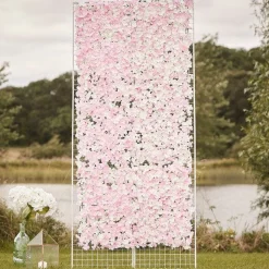 Party Delights Pink & White Flower Wall Backdrop Tile - 60Cm X 40Cm< Flowers & Foliage