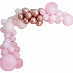 Party Delights Pink And Rose Gold Balloon Arch< Arches & Clouds