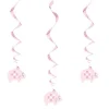 Party Delights Pink Floral Elephant Hanging Swirl Decorations - 66Cm (3Pk)< Hanging Decorations