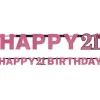 Party Delights Pink 'Happy 21St Birthday' Holographic Paper Letter Banner - 2M< Banners