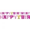 Party Delights Pink Happy 1St Birthday Paper Letter Banner - 2.1M< Banners