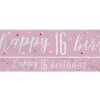 Party Delights Pink 'Happy 16Th Birthday' Foil Banner - 2.75Cm< Banners